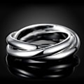 Miniatyrbilde 2 av 5: 925 Sterling Sølv Dobbel Spiral Ring Mote Sjarmerende for Kvinner