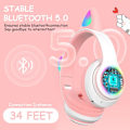 Miniatyrbilde 2 av 5: Bluetooth-hodetelefoner for barn, LED Light Up Cat Ears
