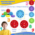 Miniatyrbild 2 av 4: 18 st matematiska fidget spinners matematiska fidget leksaker för barn, matematiska fakta fidget spinners, addition subtraktion multiplikation division fidget