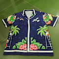 Miniatyrbillede 3 af 4: Casablanca Hawaiisk Strand Blomster Skjorte Sæt Kokos Print Kortærmet Shorts til Mænd og Kvinder Top T-Shirts Tees Army Green S