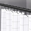 Miniatyrbillede 4 af 5: Badeforhængsringe, bruseforhængskroge, Sorte badeforhængskroge Ringe Rustfri, Anti-Drop