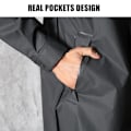 Miniatyrbillede 5 af 6: Sort Fashion Voksen Vandtæt Lang Regnfrakke Kvinder Mænd Regnfrakke Hætte Til Udendørs Vandreture Rejser Fiskeri Klatring Fortykket L