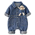 Miniatyrbild 2 av 5: Våroch höstkläder för bebisar, nyfödda denim-overaller, kläder för babypojkar, kläder för utgång och klättring amarillo 73cm