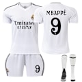 Miniatyrbillede 1 af 2: 2024-2025 Real Madrid Hjemmebane Børne Voksen Fodboldtrøje Nr. 9 Mbappé 22