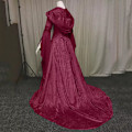 Pikkukuva 8 / 8: Goottilainen Huppupuku Morsiuspuku Cosplay Halloween Claret XL