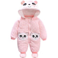 Miniatyrbilde 1 av 5: Minizone Baby Jumpsuit Vinterdress Snødrakt Gutter Jenter Bomull Avtakbar Hetteskjorte Lang Erme Dinosaur Kostyme Jumpsuits Gave 0-12 Måneder Pink 9M