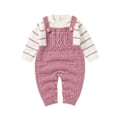 Miniatyrbillede 1 af 5: Nyfødt Baby Drenge Piger Langærmet Strikket Romper Én-delt Jumpsuits Spædbarn Tøj Efterår Vinter 82W1052-4 3M