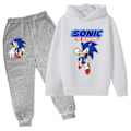Miniatyrbild 1 av 2: 2-delad barnkläder Sonic tecknad design tryck plus sammet tröja pojkar och barn Harajuku I 100CM