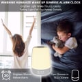Miniatyrbillede 2 af 5: Touch Wake Up Natlampe med solopgang simulering vækkeur, 3-vejs dæmpbar varm hvid sengelampe RGB Ambient Bords Natbordslampe, Timerfunktion