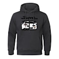 Pikkukuva 2 / 5: 2023 Initial D Supra Hupparit Miehille ja Naisille Rento Pitkähihainen Löysä Urheiluhuippari JDM-Painatus Puloveri Dark gray XXL