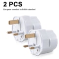 Miniatyrbillede 1 af 5: 2x Rejseadapter Adapterstik Til England - Rejsestik Strøm Eu To Uk-stik - Rejsestik Hvid