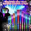 Miniatyrbilde 3 av 8: 12 stk fiberoptiske tryllestaver for barn, 7 blinkende farger LED Glow Sticks Party Pack, 3 moduser lyser opp fiberoptiske blinkende tryllestaver
