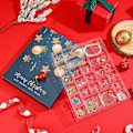 Miniatyrbilde 3 av 3: Julegave Nedtellingskalender Adventskalender Smykke Blindboks Ørepynt Halskje Armbånd Gaveboks Smykker til Kvinner 2024