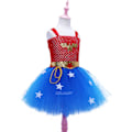 Miniatyrbild 4 av 5: Flickdräkt för flickor, superhjälte, tutu, festklänning, clown, zombie, halloweenkostym, utklädningskläder Azulón XXL (10-12T)