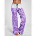 Miniatyrbillede 2 af 5: 2022 Løse Brede Ben Leggings Dansebukser Snøreliv Patchwork Løse Sportsbukser til Kvinder Light Green M