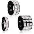Miniatyrbillede 1 af 5: Sort læder nittet punk armbånd 3 stykker' 80'er retro justerbar nitte armbånd gotisk punk rock armbånd uden ædelstene.