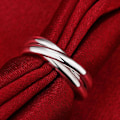 Miniatyrbild 4 av 5: 925 Sterling Silver Dubbel Spiralring Mode Charm för Kvinnor US8
