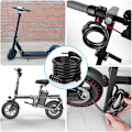 Miniatyrbild 7 av 7: Scooterlås, Säkerhet 4-siffrig Återställbar Kombinationslås Scooter Locer, 120cm/8mm Stöldskydd Idealisk Spiralformad Cykellåskabel, Idealisk för Xiaomi M365/Pro2