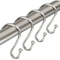 Miniatyrbillede 1 af 5: Bruseforhængskroge Ringe, S-formede brusekroge i rustfrit stål Rustfri, Metal-bruseforhængsophæng til badeforhæng, køkken, garderobe & Ga