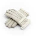 Miniatyrbilde 3 av 8: 100% Saueull Vintervotter Hansker For Kvinner Menn Ekte Kashmir Pels Varme Hansker Damer Full Finger Ekte Lær BK BK one size