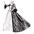 Miniatyrbillede 3 af 3: Voksen Elegant Kjole Middelalder Blonder Catrina Cosplay Gris P