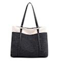 Miniatyrbillede 1 af 5: Dame Laptop Tote Taske Til Arbejde Letvægts Black