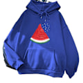 Miniatyrbild 1 av 4: Hoodies för män och kvinnor, långärmade avslappnade kläder med Palestina vattenmelon grafisk tryck dark-blue 4XL
