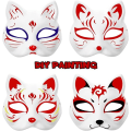 Miniatyrbillede 3 af 5: 10 stk. Kattemasker til at male, Dyredragtmasker DIY Hvide masker Halvmaske til Maskerade Halloween Børne Cosplay Masker Kostume Party Favør