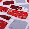 Miniatyrbillede 4 af 5: Grå Marokkansk Bruseforhæng Anti-Mold & Mildew Resistent | Størrelse 180x180 cm Mosaic Red