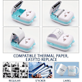Pikkukuva 5 / 5: Mini-lämpötulostin, kannettava 200 dpi:n langaton Bluetooth-valokuvatulostin, jossa on 5 rullaa lämpöpaperia, iOS- ja Android-sovellukseen Blue Print paper