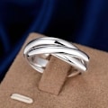 Miniatyrbilde 3 av 5: 925 Sterling Sølv Dobbel Spiral Ring Mote Sjarmerende for Kvinner