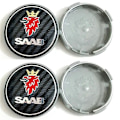 Miniatyrbilde 1 av 5: 4 stk. 63mm Blå Karbon Sort Bil Felgsenter Caps Felger Navkapsler For SAAB 9 3 9 5 9-3 9-5 SAAB Emblem Merke Tilbehør Carbon 4pcs