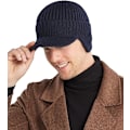 Miniatyrbillede 4 af 4: Mænds Vinter Visor Beanie Hat med Øreklapper Strikket Baseball Cap med Skygge Ski Cap Varmt Fleeceforet Jagthue Blå