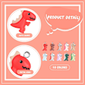 Miniatyrbillede 7 af 7: Dinosaur Charms til smykkefremstilling, søde harpiks dinosaur vedhæng charms til piger børn øreringe armbånd halskæde DIY håndværk, 10 farver