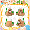 Miniatyrbilde 5 av 7: 30 cm Simulering Capybara myk plysj leketøy, søte plysj marsvin stressleketøy, Capybara utstoppet plysj bamse med kaninhatt