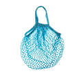 Miniatyrbilde 1 av 5: Bærbar bomull handlepose i mesh, økologisk, gjenbrukbar, kort håndtak, handleposer i mesh, miljøvennlige, lette, sammenleggbare, stor kapasitet Blue