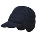 Miniatyrbillede 1 af 4: Mænds Vinter Visor Beanie Hat med Øreklapper Strikket Baseball Cap med Skygge Ski Cap Varmt Fleeceforet Jagthue Blå