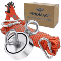Miniatyrbillede 1 af 2: Aespa Magnetic Fishing Set, 300 kg Strong Pulling Force Fiskemagnet, Neodymium Rund Magnet Fiskeri Med Dobbeltsidede Ringe, Til Retrieving In The R