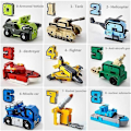 Miniatyrbild 4 av 5: Montering Byggklossar Pedagogisk Montering Actionfigur Transformation Nummer Robot Deformation Robot Leksak För Barn 10 st Fjärrkontroll R