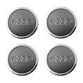 Centrumkåpor till AUDI 60mm 4-pack Grå med kromad kan