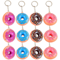 Miniatyrbillede 2 af 2: 12 stk. Donut Nøglering Tegneserie Søde Nøgleringe Donut Formet Hængende Charm Tasker Charm Blandet Farve Picture 3