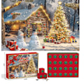 Miniatyrbilde 2 av 4: Julepuslespill adventkalender 24 rutenett papir nedtelling blindboks snømann julenissen nedtelling 1008 brikker