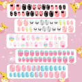 Miniatyrbillede 5 af 7: 120stk/ sæt Børns søde falske negle Komplet DIY Nail Art