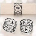 Miniatyrbillede 3 af 5: Servietringe, 12 stykker hule servietringe Holdere Servietring silver