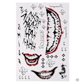 Miniatyrbillede 5 af 5: Vandtæt midlertidig tatovering klistermærke kranie joker klovn mønster tatovering vand overførsel krop kunst falsk tatovering til kvinder mænd #255337 Style 1