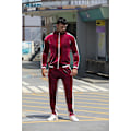Miniatyrbillede 2 af 5: Velour Træningsdragt i Velour: Jogging Træningssæt til Mænd, 2 Dele, Sæt med Lynlås Sweatshirts Jakke Bukser med Lommer Red Large