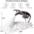Miniatyrbilde 5 av 5: Fire Dragon-lamper, 3d-trykt nattlys for barn, led månelys, usb-dragelampe juledragegaver Red--Fire Dragon