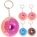 Miniatyrbillede 2 af 2: 12 stk. Donut Nøglering Tegneserie Søde Nøgleringe Donut Formet Hængende Charm Tasker Charm Blandet Farve Picture 1