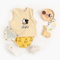 Miniatyrbild 5 av 5: Sanlutoz - Linne bomullst-shirt för spädbarn, sommar, casual kläder, linnetryck BCS1035-R-MIX 2-3T
