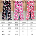 Pikkukuva 2 / 6: Sarjakuva Pyjama Housut Naiset Ympäriinsä Printti Flanelli Pyjama Lämpimät Koti Nukkua Graffiti Housut Musta Black L